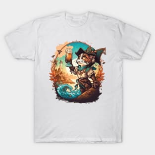 Get Ready to Sail the High Seas with Pirate Cat T-Shirt